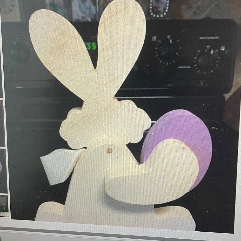 Happy Easter wooden bunny table decor